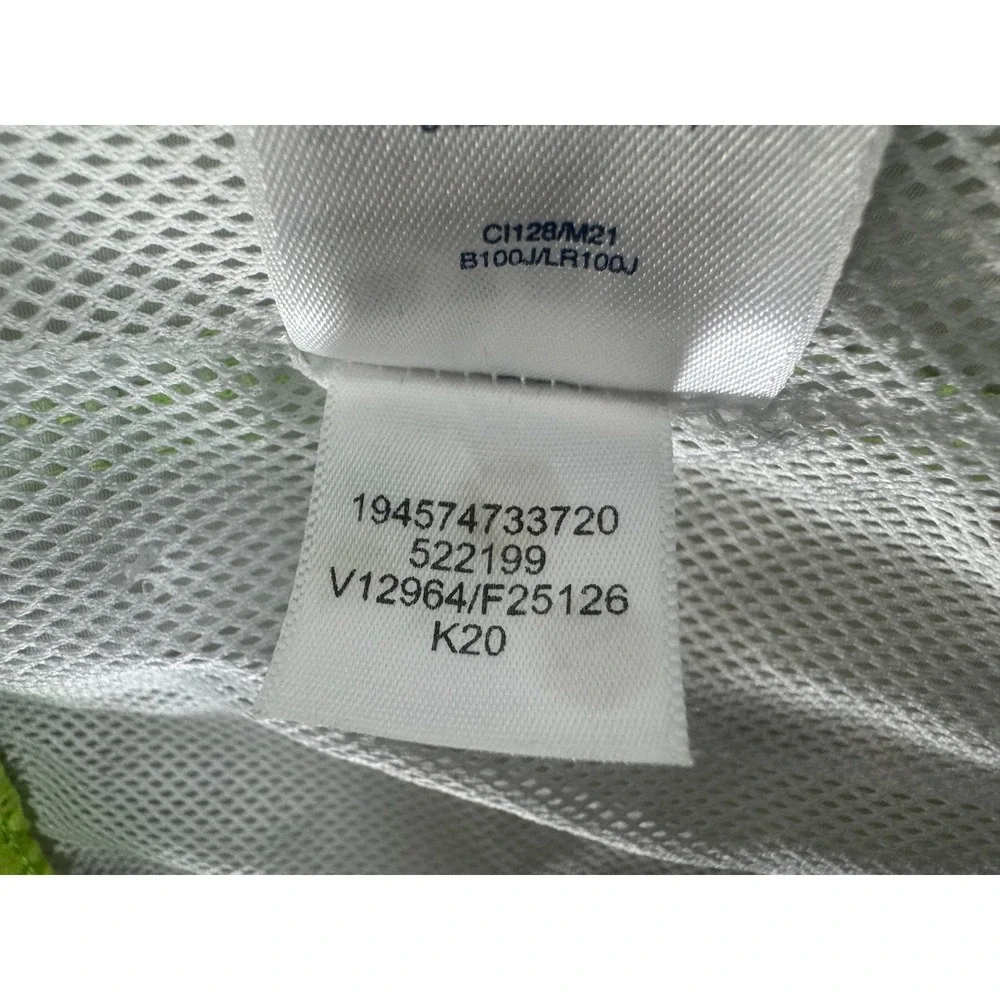 Lands' End Swim Trunks Boys L 10-12 Neon Green Tropical Floral Mesh Lined UPF 50